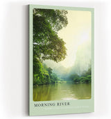 Paul Sinus Kunstdruck 40x60cm Morning River – Flusslandschaft mit Licht und Nebel am Morgen