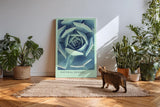 Paul Sinus Kunstdruck 40x60cm Natural Design – Sukkulente in spiralförmiger Anordnung und kühler Farbwelt
