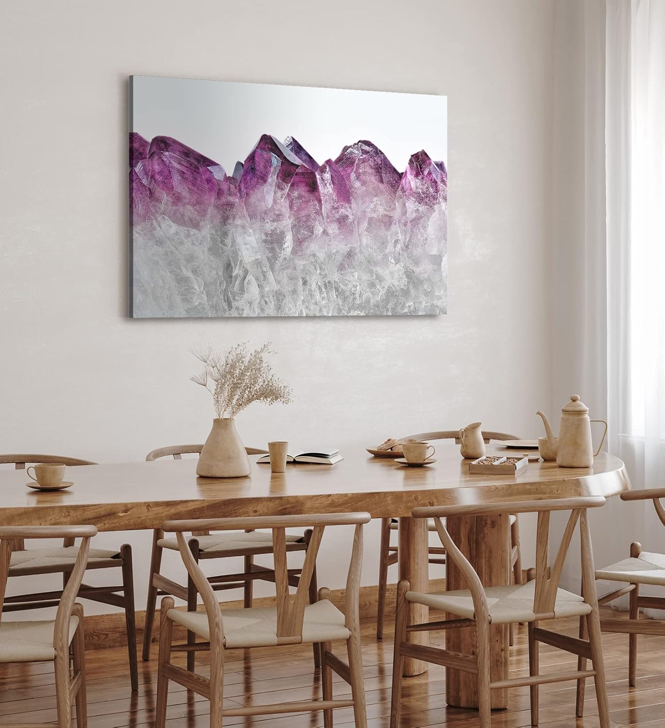 Paul Sinus Wandbild 120x80cm Kristalle Rosa Violett Fotokunst Nahaufnahme Kunstvoll