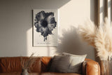 Paul Sinus Wandbild in 40x60cm The Splash Bloom Abstraktes Schwarz-Weiß-Motiv mit explosiver, organischer Form und dynamischen Strukturen