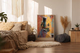 Paul Sinus Wandbild in 40x60cm The Yellow Facade – Mediterrane Balkonszene mit leuchtend gelber Fassade und verspielten Details in impressionistischem Stil