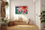 Sinus Art Wandbild 120x80cm Detailreiche Blütenaufnahme mit Bewegung und Leichtigkeit auf natürlichem Grund
