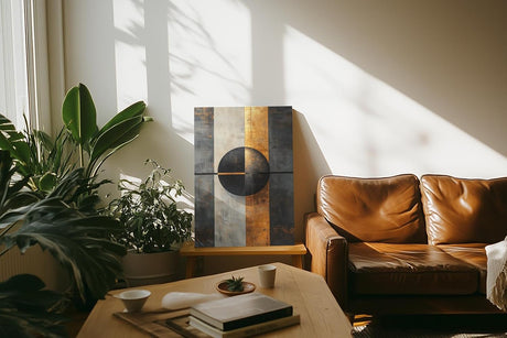 Paul Sinus 60x90cm Wandbild Goldkraft Vision – Powerdesign mit Fokuskunstwerk aus Geometrie und urbaner Eleganz