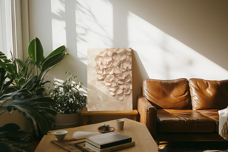 Paul Sinus 60x90cm Wandbild Blütenmeer in Beige – Sanfte Raumharmonie mit plastischer Blume