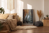 Paul Sinus Wandbild in 40x60cm Between Mist and Memory naturgetreue Darstellung zweier weißer Reiher in nebliger Waldlandschaft