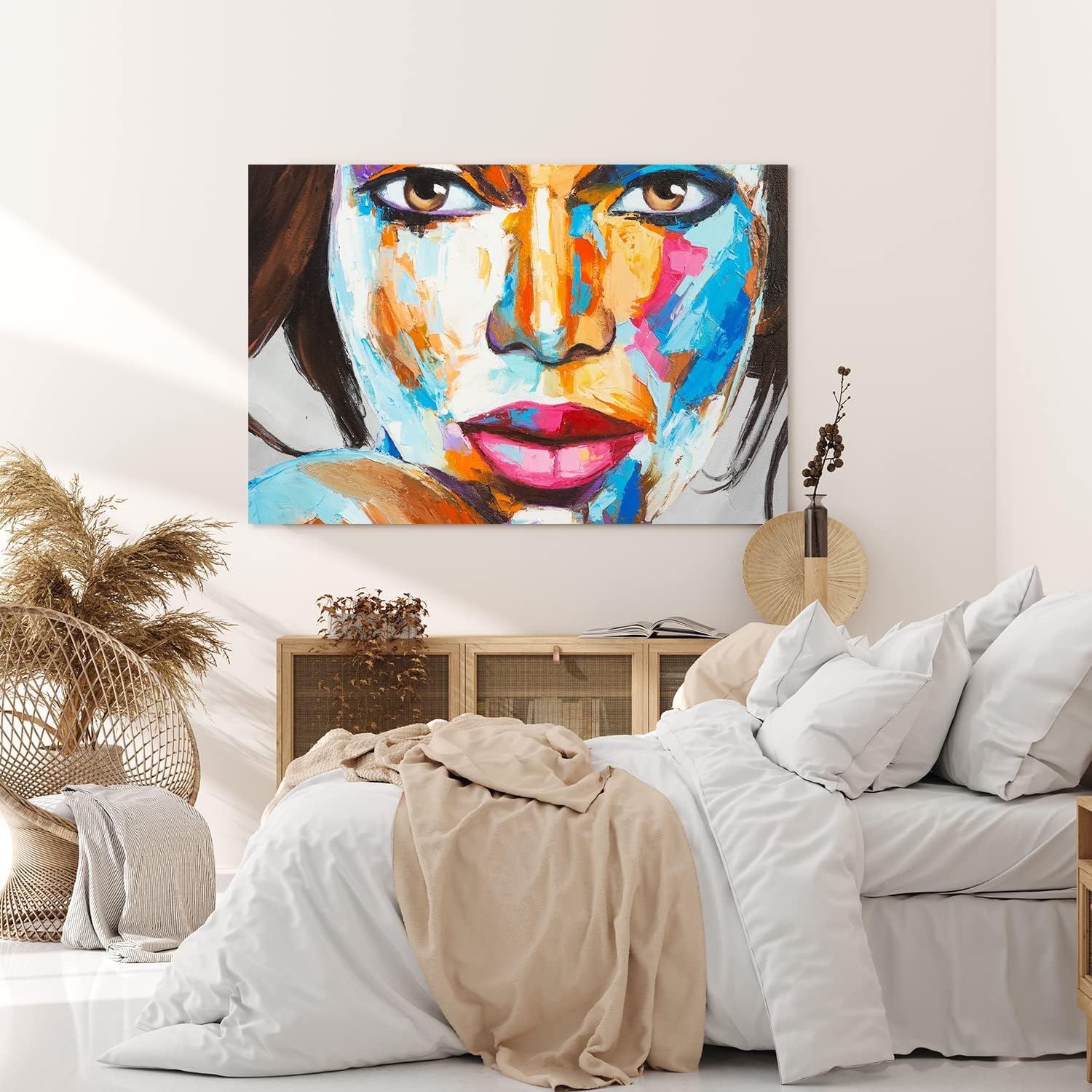 Wandbild 120x80cm Porträt einer jungen afrikanischen Frau Feminin Spachtel Abstrakt