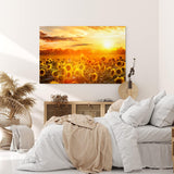 Paul Sinus Wandbild 120x80cm Sonnenblumen Blumenfeld Sonnenblumenfeld Sonne Gelb