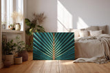 Sinus Art Wandbild 120x80cm Grafisches Palmenblatt mit symmetrischer Form – faszinierender Blickfang