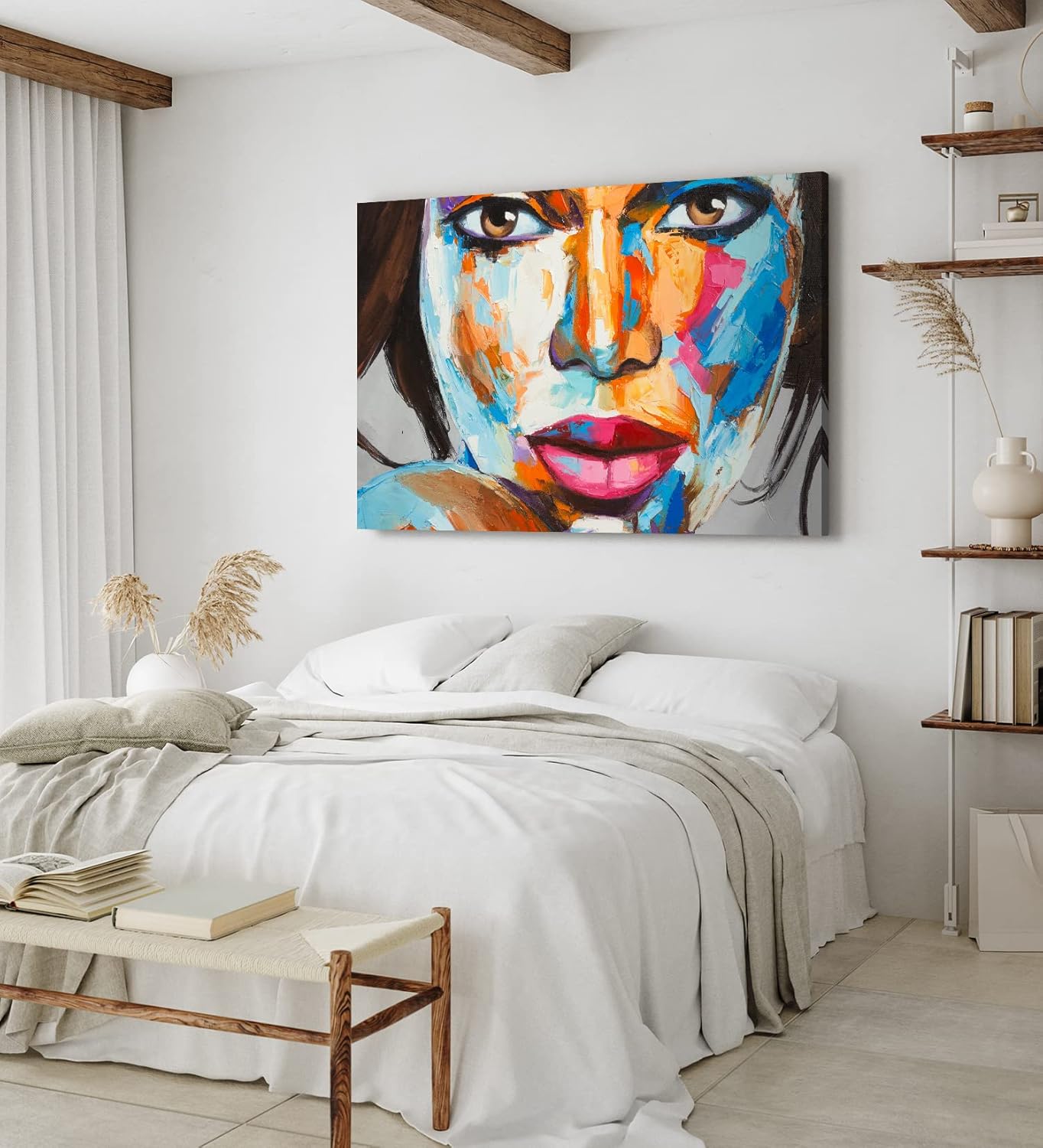 Wandbild 120x80cm Porträt einer jungen afrikanischen Frau Feminin Spachtel Abstrakt