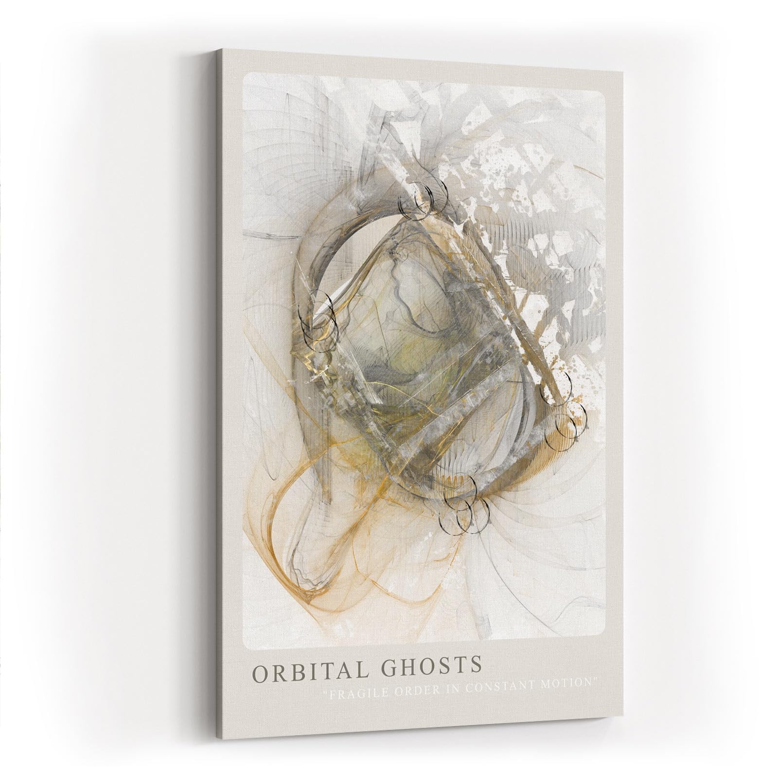 Paul Sinus Kunstdruck 40x60cm Orbital Ghosts Kreise Weiß Grau Dynamik Abstraktion Bewegung