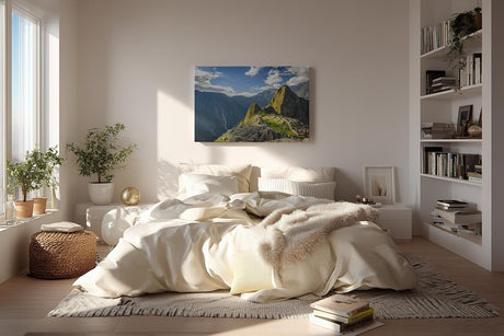 Sinus Art Wandbild 120x80cm Faszinierender Blick auf Machu Picchu mit majestätischer Andenlandschaft