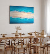 Paul Sinus Wandbild 120x80cm Strand aus der Vogelperspektive Luftaufnahme Blau