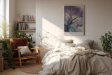 Paul Sinus Wandbild in 40x60cm The Awakening Tree – Künstlerische Naturdarstellung in sanften Violettund Grüntönen