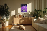 Paul Sinus Kunstdruck 40x60cm Violette Blüte in Nahaufnahme – florales Farbspiel in Lila und Weiß