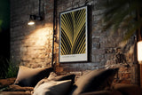 Paul Sinus Kunstdruck 40x60cm Golden Lines – Art-Déco-Design mit goldener Struktur auf Schwarz