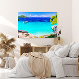 Paul Sinus Wandbild 120x80cm Karibik Insel Südseeparadies Segelboot Meer Türkis