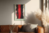 Paul Sinus Wandbild in 40x60cm Vertical Burn – Kraftvolles abstraktes Kunstwerk mit leuchtend rotem Zentrum
