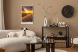 Paul Sinus Leinwandbild 60x90cm Leinwandbild Sahara Wüste Sonnenuntergang Dünen Landschaft Natur goldene Farben endlose Weite Fernweh Magie Atmosphäre