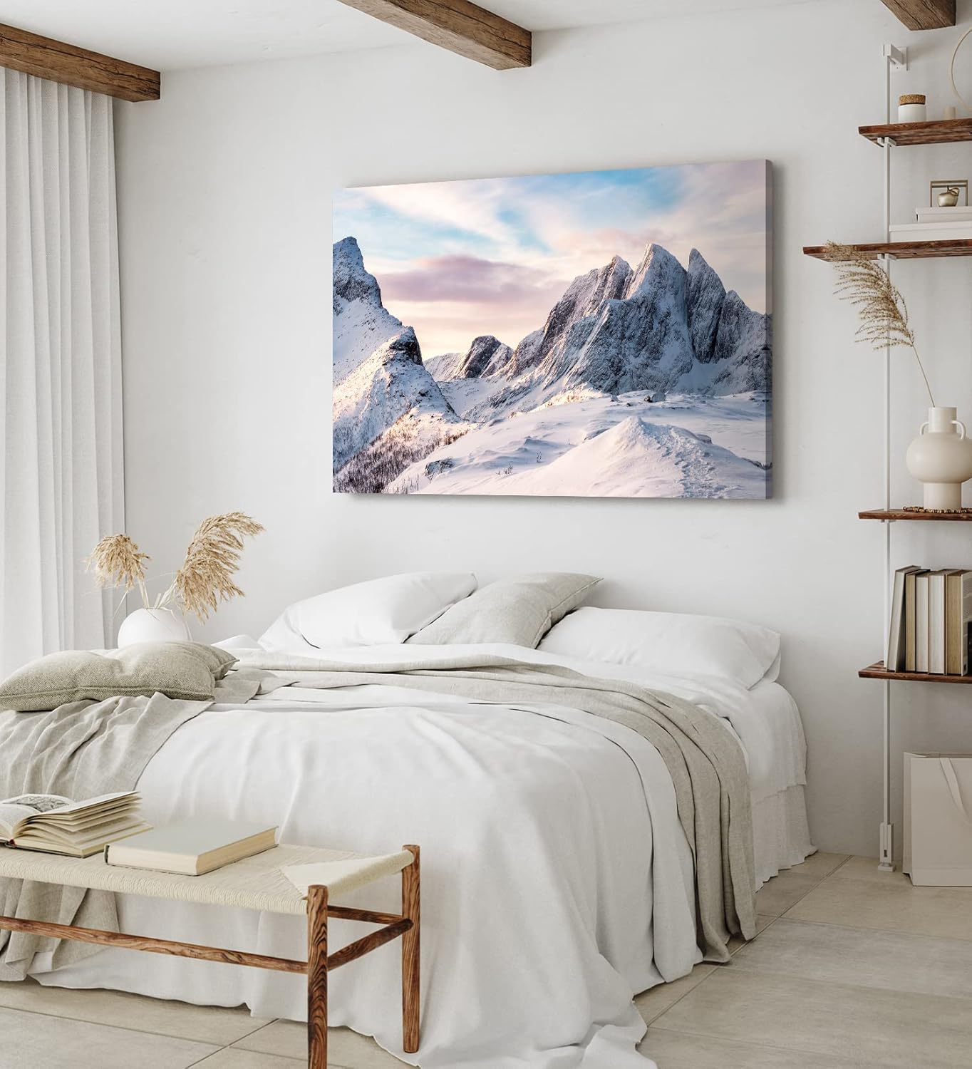 Paul Sinus Wandbild 120x80cm Norwegen Berge Schneegipfel Berggipfel Felsen Schnee