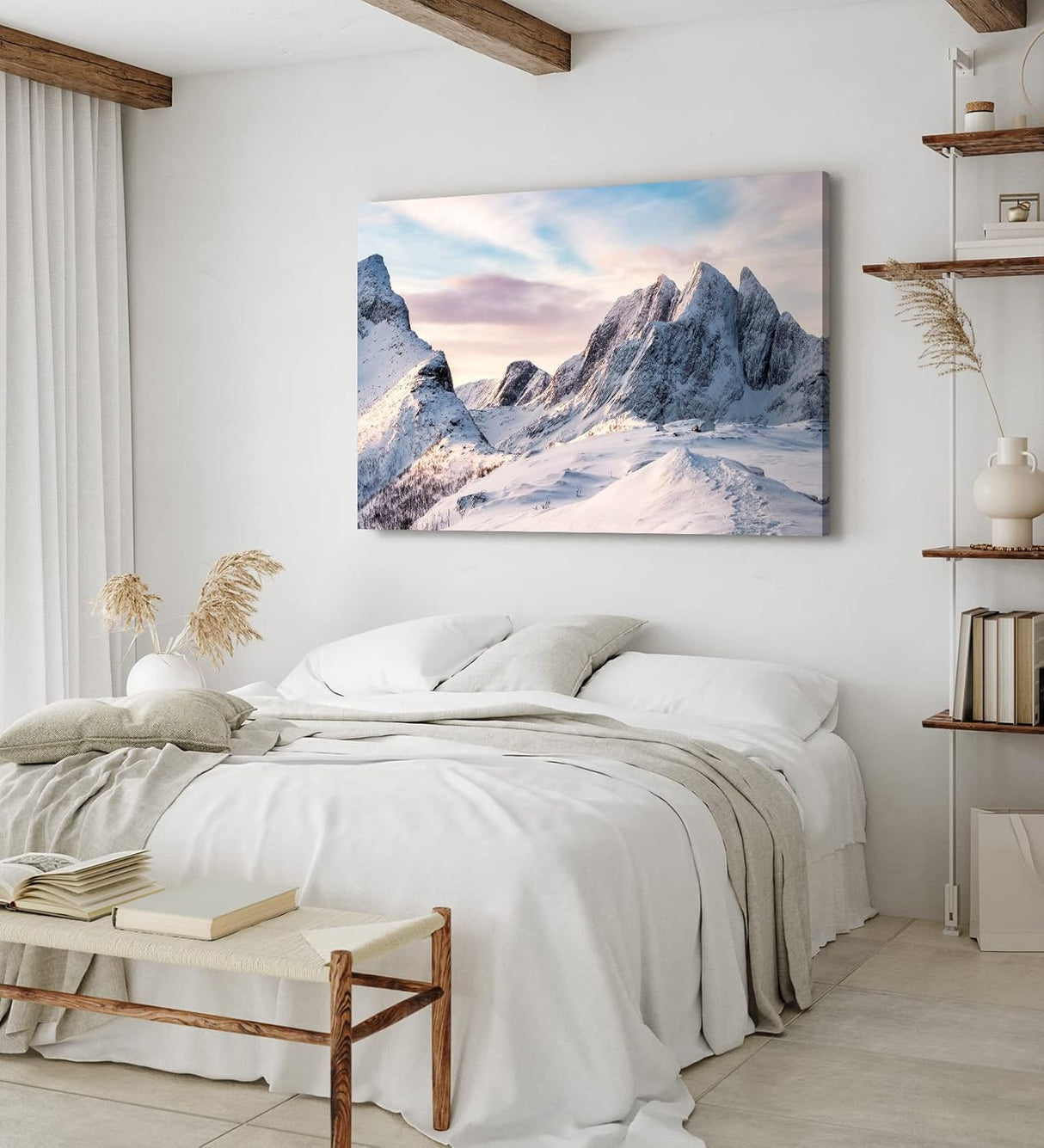 Paul Sinus Wandbild 120x80cm Norwegen Berge Schneegipfel Berggipfel Felsen Schnee