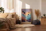Paul Sinus Wandbild in 40x60cm The Sunset Route – farbenprächtige Palmenlandschaft im Licht des Sonnenuntergangs, moderne Wandkunst