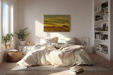 Sinus Art Wandbild 120x80cm Malerische Landschaft der Toskana mit Nebelfeldern und Sonnenlicht – beruhigend und träumerisch
