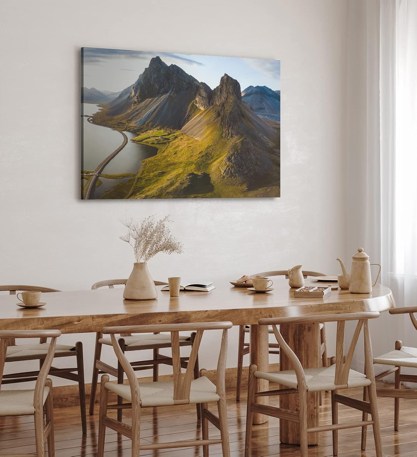 Paul Sinus Wandbild 120x80cm Landschaft in Island Berge Natur Klippen Flüsse Meer