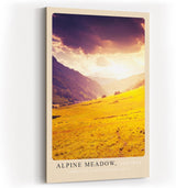 Paul Sinus Kunstdruck 40x60cm Alpine Meadow – goldene Bergwiese in abendlichem Licht in Österreich