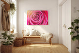 Sinus Art Wandbild 120x80cm Nahaufnahme einer geöffneten Rose mit weichen Übergängen und natürlicher Symmetrie