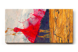 Sinus Art Wandbild 120x80cm Dynamische Farbflächen in Rot, Schwarz und Gold mit fließenden Übergängen