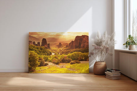 Sinus Art Wandbild 120x80cm Imposante Felsformationen im Licht der untergehenden Sonne für eindrucksvolle Wirkung