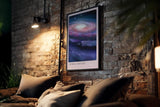 Paul Sinus Kunstdruck 40x60cm Spiral Galaxy – Kosmische Schönheit in lila und blau