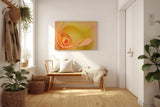 Sinus Art Wandbild 120x80cm Makroperspektive einer gelben Rose – Symbol für Freude, Wärme und Sanftheit