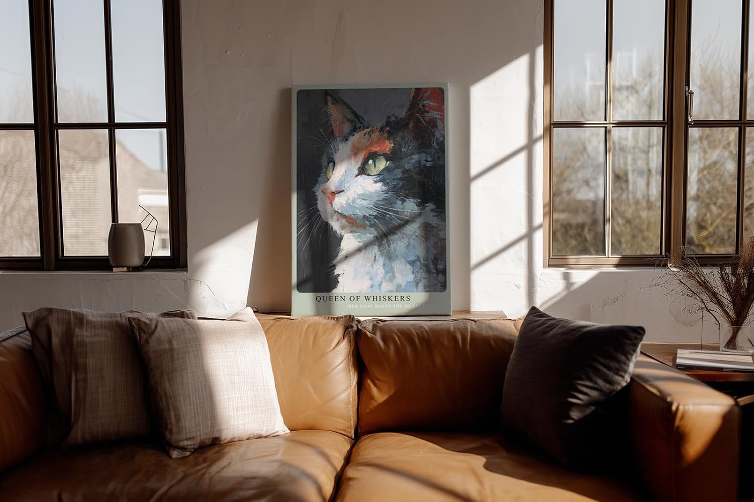 Paul Sinus Wandbild in 40x60cm Queen of Whiskers – ausdrucksstarkes Katzenportrait in moderner Bilder für elegante Raumgestaltung