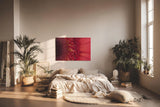 Sinus Art Wandbild 120x80cm Faszinierende Nahaufnahme einer roten Blüte mit klar erkennbarer Struktur und Tiefenwirkung