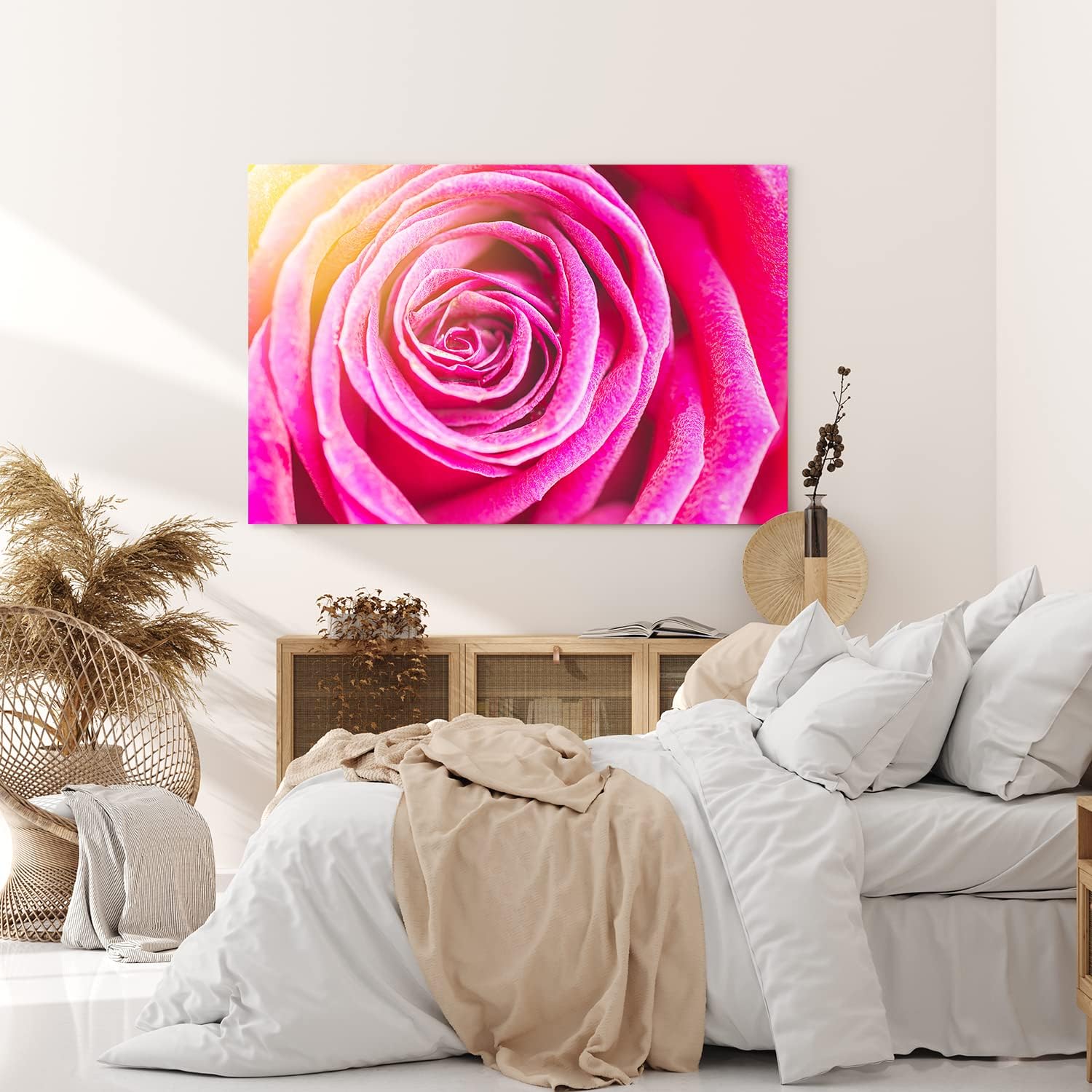 Paul Sinus Wandbild 120x80cm Rose Rosenblüte Rot Blume Blüte Kunstvoll Nahaufnahme