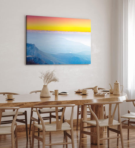 Paul Sinus Wandbild 120x80cm Berge Wolken Himmel Abendröte Blau Kunstvoll