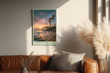 Paul Sinus Wandbild in 40x60cm Sunset Bay mit malerischem Sonnenuntergang und Palmenküste für entspannte Wandgestaltung