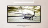 Vintage Flugzeug ca. 130x70cm Wandbild inklusive Schattenfugenrahmen schwarz - Panorama Leinwand Bild XXL Format Wandbilder Wohnzimmer Wohnung Deko Kunstdrucke