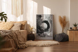 Paul Sinus Wandbild in 40x60cm Black Center – Ausdrucksstarke monochrome Kunst mit dynamischer Kreisform