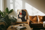Paul Sinus 60x90cm Wandbild Black Vision – Ausdrucksstarkes Kopfprofil in moderner Abstraktion auf Leinwand Holzrahmen