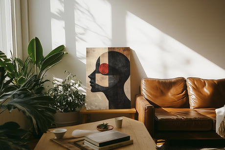Paul Sinus 60x90cm Wandbild Black Vision – Ausdrucksstarkes Kopfprofil in moderner Abstraktion auf Leinwand Holzrahmen