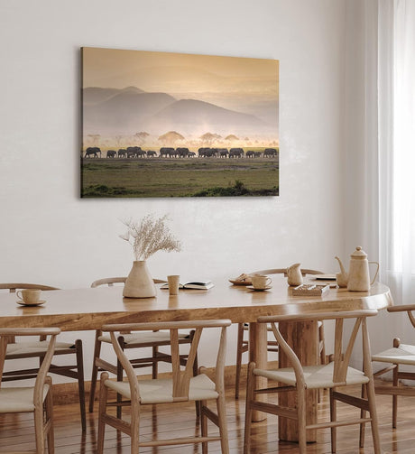 Paul Sinus Wandbild 120x80cm Elefantenherde Elefanten Afrika Tierfotografie Landschaft