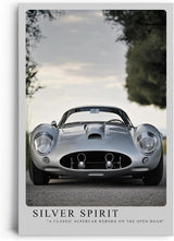 Paul Sinus Leinwandbild 40x60cm Silver Spirit Klassischer Supersportwagen Elegante Automobilkunst Zeitlose Ästhetik Edle Dynamik Hochwertige Wandkunst