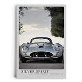 Paul Sinus Leinwandbild 40x60cm Silver Spirit Klassischer Supersportwagen Elegante Automobilkunst Zeitlose Ästhetik Edle Dynamik Hochwertige Wandkunst