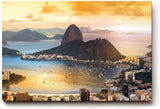 Sinus Art Wandbild 120x80cm Spektakuläre Aussicht auf die Bucht von Rio mit dem Zuckerhut im Licht der Abendsonne