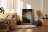 Paul Sinus Wandbild in 40x60cm The Quiet Inside – Ausdrucksstarkes Porträt einer jungen Frau mit sanft gesenktem Blick, Bilder in moderner Interpretation, edel und zeitlos für stilvolle Wohnräume