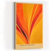 Paul Sinus Wandbild in 40x60cm Veins of the Sun – Abstrakte Komposition aus strahlendem Gelb, Orange und Rot in dynamischer Linienführung