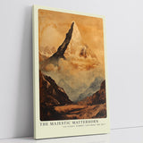 Paul Sinus Leinwandbild 80x120cm Majestätisches Matterhorn – Ikonischer Berggipfel in warmen Erdtönen mit kunstvoller, nostalgischer Ästhetik