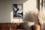 Paul Sinus Wandbild in 40x60cm The Harmonic Twist – Fließende Schwarz-, Weißund Grautöne in eleganter Spiralbewegung mit harmonischen Kontrasten